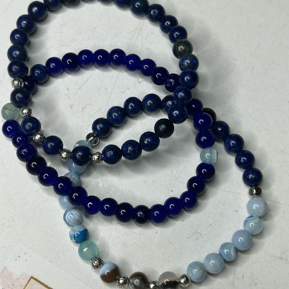 Deep Blue & Sky Bead Stack (Set of 3) - Picture 2 of 3